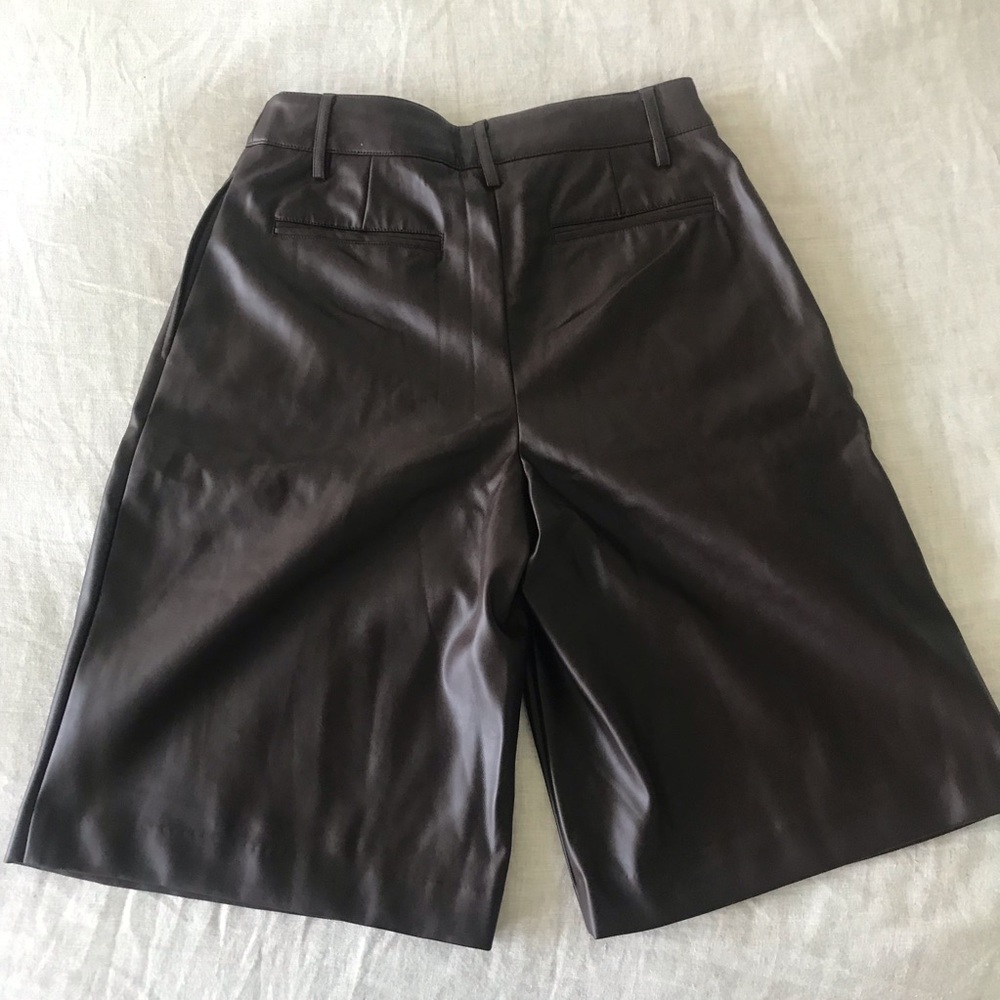 Camila Coelho Faux Leather Mid Rise Long Shorts - Picture 7 of 9